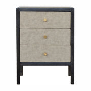 Artisan Furniture Solid Wood Faux Leather Nightstand