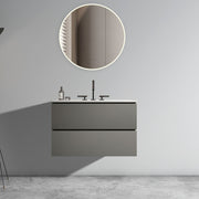 TIA 30' Wall Mount Space grey Bathroom Vanity with Ceramic Sink with Three Faucet Holes, Large Storage Floating Bathroom Vanity for Modern Bathroom, Pre-assembled