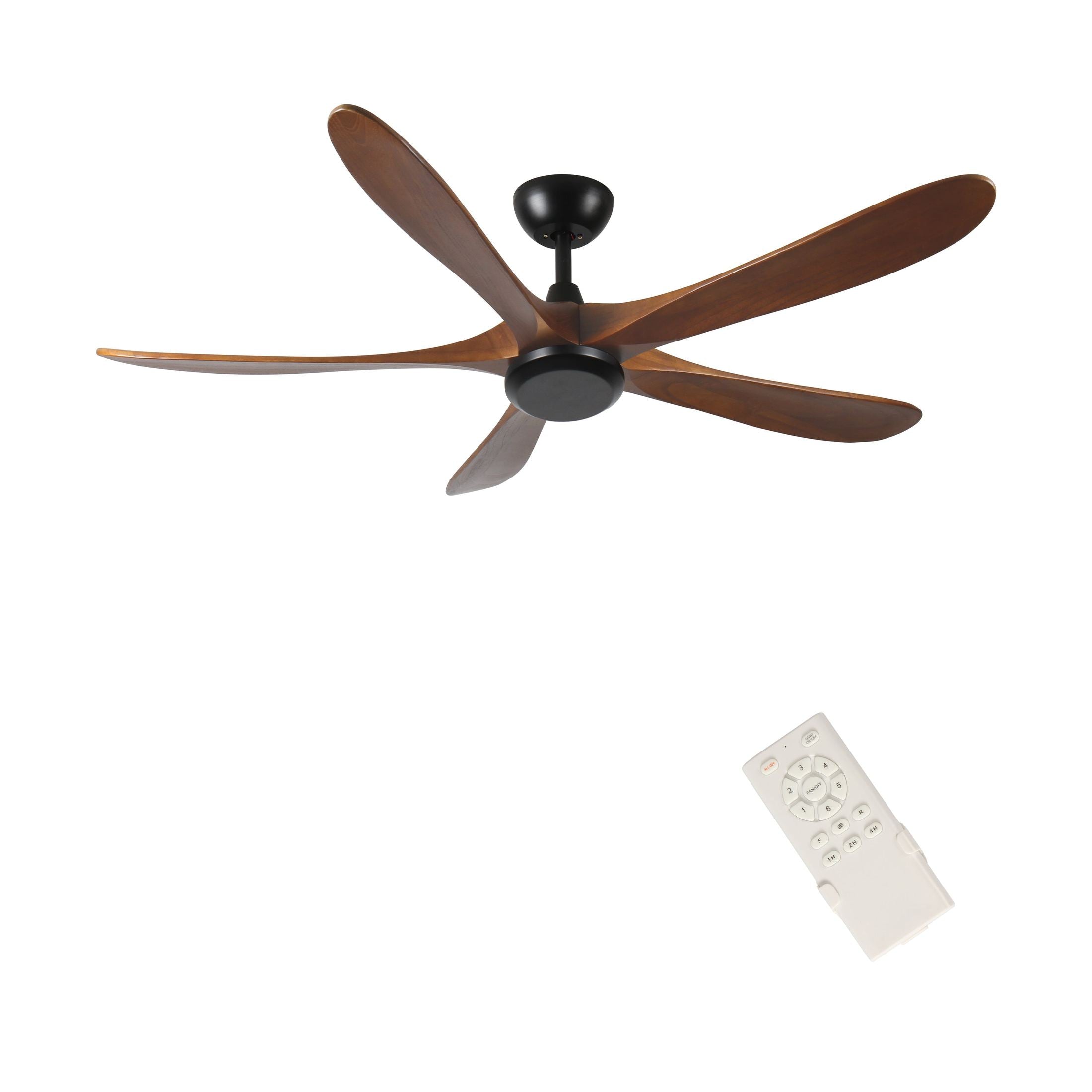 62 Inch wood Ceiling Fan no light with Remote Control, Low Profile Ceiling Fan without Light,Noiseless Reversible DC Motor with Timer