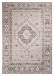 Mackenzie Akira Natural, Blush, Gold, Black, Charcoal and Beige Cotton Blend Washable Area Rug