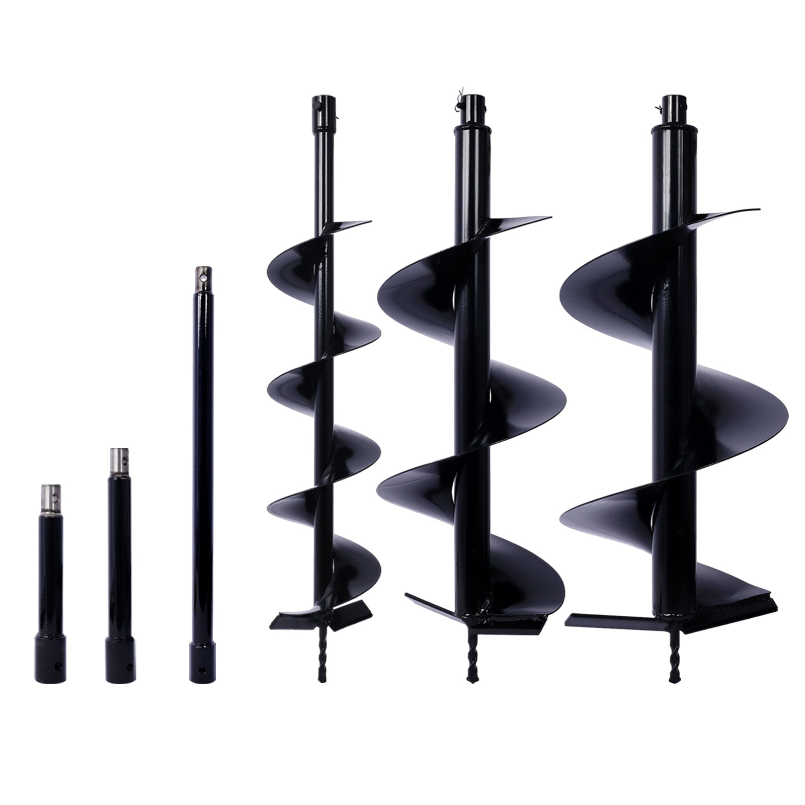 Auger Drill Bit for Planting Hole, Bulb Bedding Digging Post Hole Planting Tool for 3/4' Shaft Auger,Hole Digger Replacement Auger Bits Earth Auger Digging Bit 6IN+10IN+12IN+EXTENSION RODS