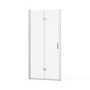 Goodyo Frameless Bi-fold Shower Doors 30' W x 72' H with Clear Tempered Glass and Chrome Finish