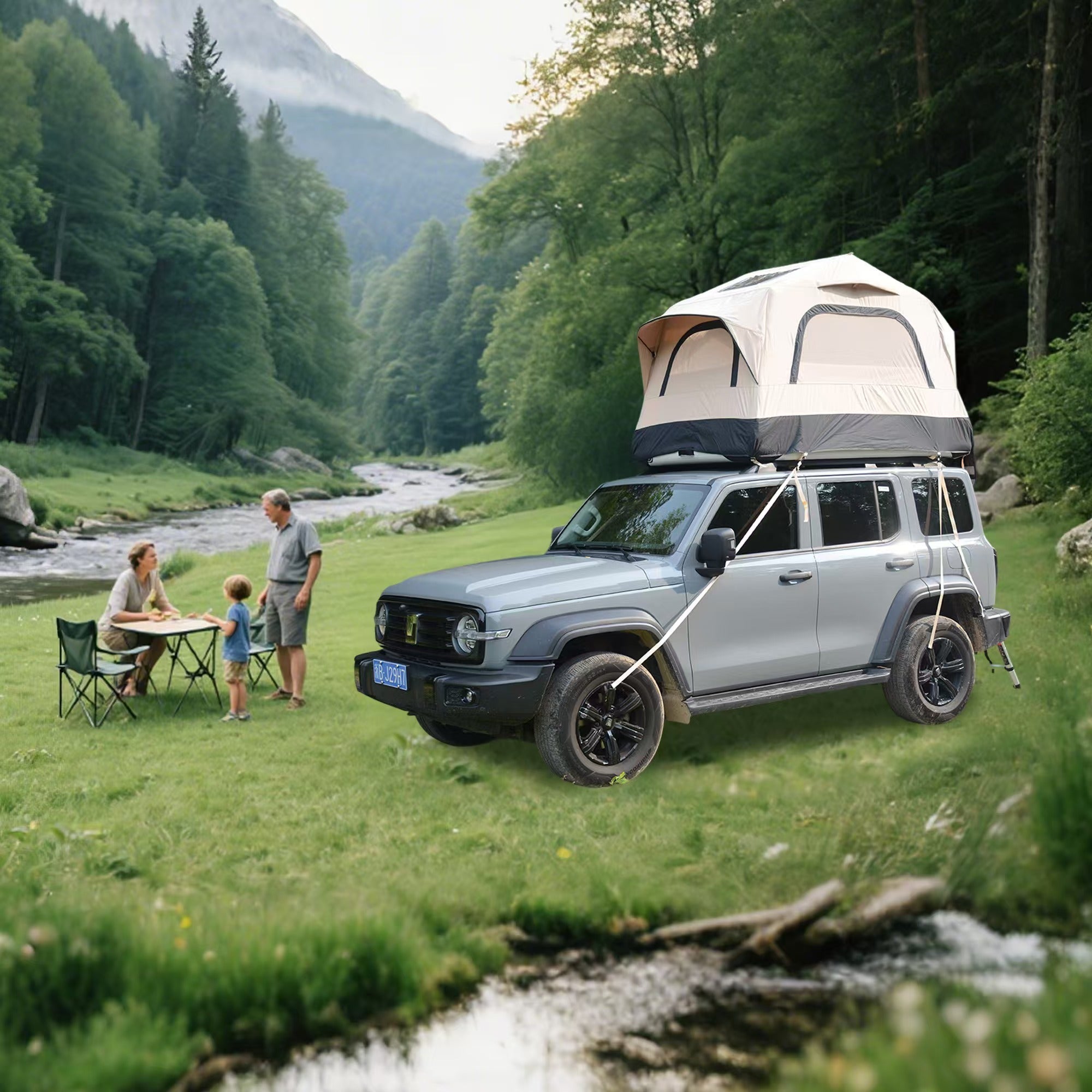 Truck Roof Tent, Car SUV Roof Tent Inflatable,Roof Top Tent Camping for 2 Person,Easy to Set Up