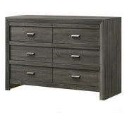 1pc Rustic Contemporary Dresser Six Storage Drawers Rustic Gray Finish Bedroom Wooden Furniture