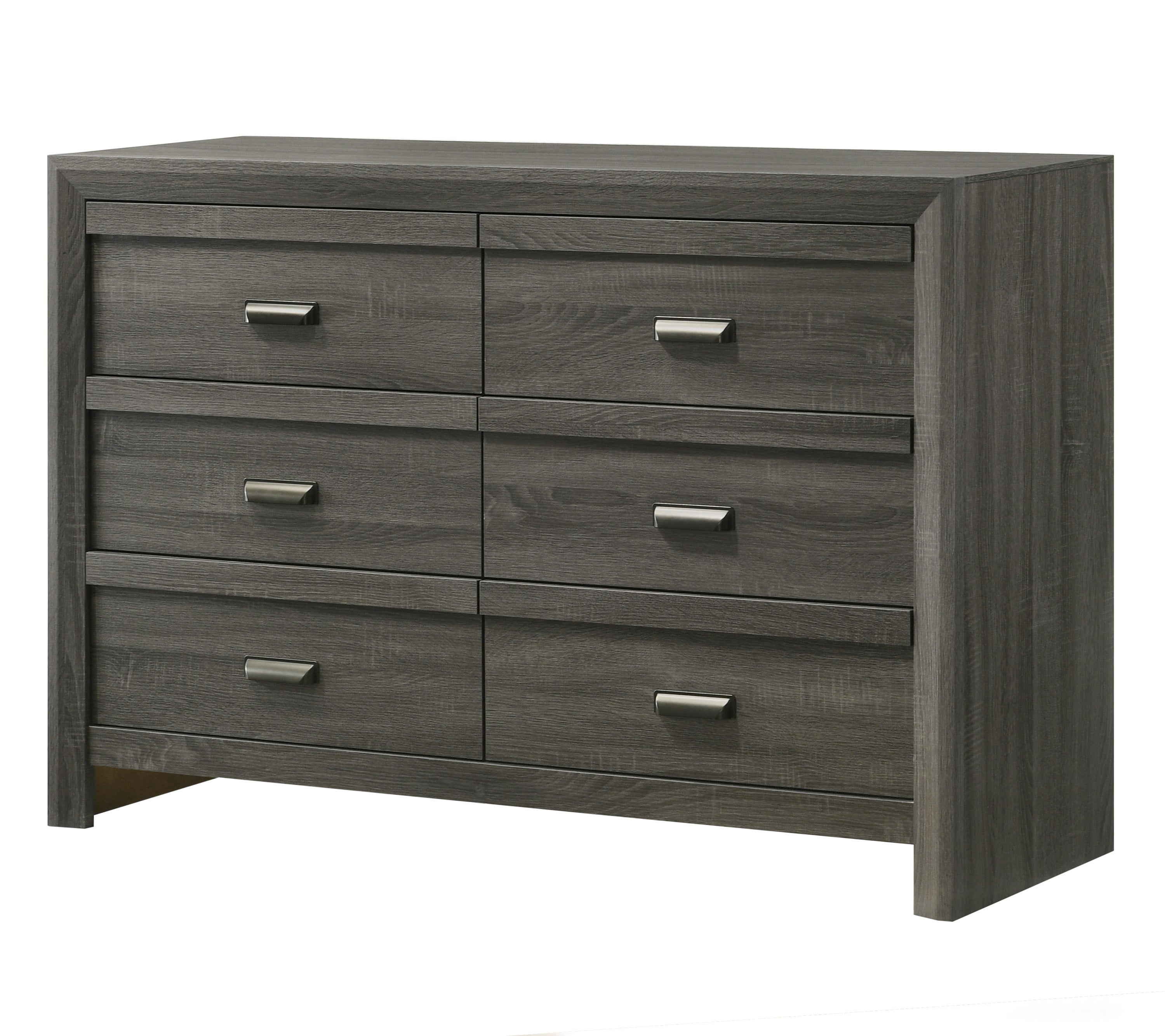 1pc Rustic Contemporary Dresser Six Storage Drawers Rustic Gray Finish Bedroom Wooden Furniture