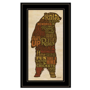 'Cabin Rules' By Lauren Rader, Ready to Hang Framed Print, Black Frame