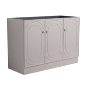 Modern Freestanding Bathroom Vanity with 3 Soft-Close Cabinet Doors in Khaki Plywood - 48 Inches, Excluding Sink