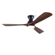 Hot sales 52 Inch Modern Black Ceiling Fans With Lights,  3 Color Dimmable LED, 3 Solide Wood Blades Ceiling Fan with Remote Control Reversible DC Motor