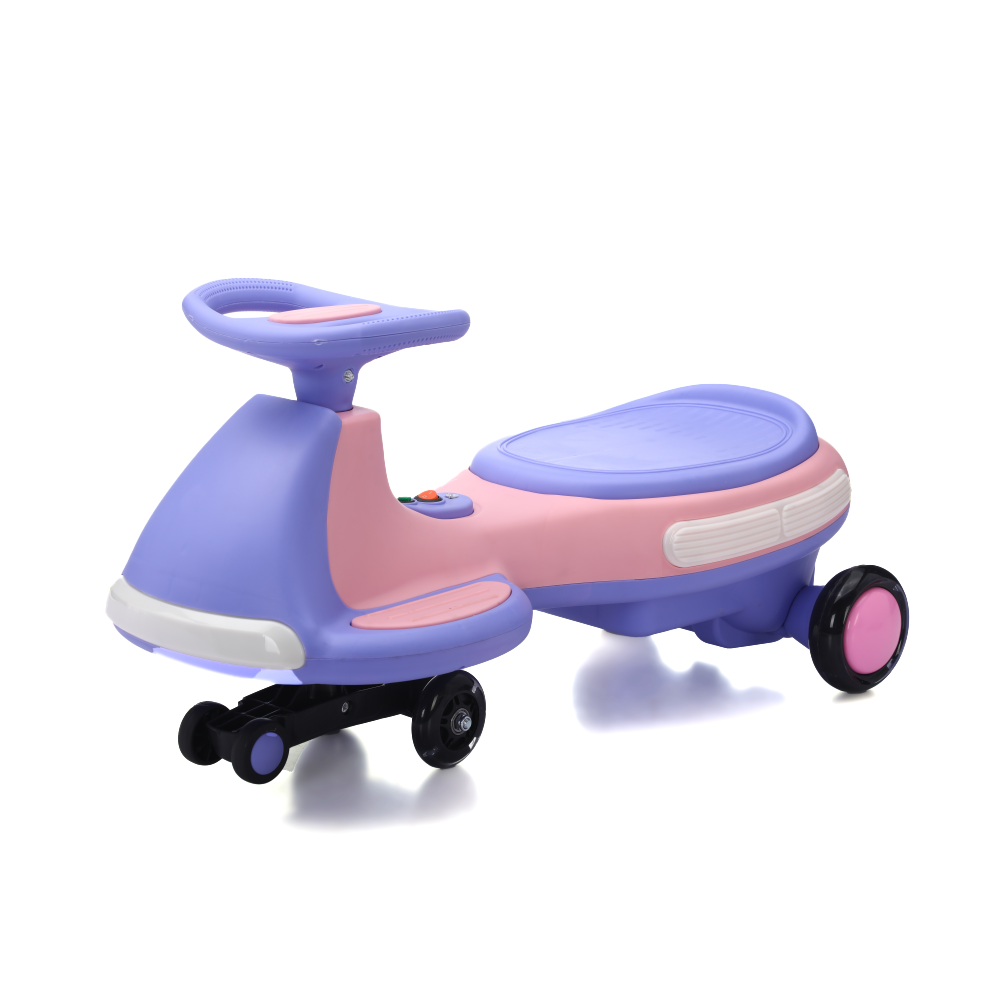 Kids Electric Ride On Car 12V  Electric Wiggle Car , LED Lights , Music,Anti-Rollover for Boys and Girls Ages 3+ Indoor/Outdoor