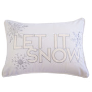 Nneka Let It Snow Ivory Velvet Lumbar Pillow with Insert 14x20