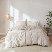 3 Piece Organic Cotton Oversized Duvet Cover Set Natural King/Cal King