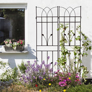 2 Pack Metal Garden Trellis 71' x 17.7' Rustproof Trellis for Climbing Plants Outdoor Flower Support Black