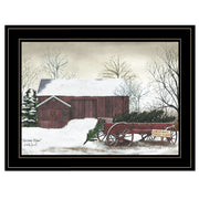 'Christmas Wagon' by Billy Jacobs Ready to Hang Framed Print, Black Frame