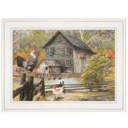 'Down on the Farm I' by Artisan Ed Wargo, Ready to Hang Framed Print, White Frame