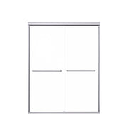 Semi-Frameless Double Sliding Shower Door with Chrome Finish, 1/4' SGCC Tempered Glass, 56'-60'W x 72'H