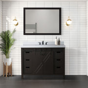 Brown Bath Vanity 48 in. W x 22 in. D, Cultured Marble Countertop and Faucet Set