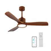 52 inch  Wood Ceiling Fans with Lights and Remote, Modern  Low Profile Ceiling Fan with Light, 6 Speed, Reversible DC Motor, for Bedroom/Outdoor/Farmhouse/Patios