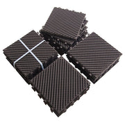 Patio Interlocking Deck Tiles, 12'x12' Square Composite Decking Tiles, Striped Plastic Outdoor Flooring Tile All Weather for Balcony Porch Backyard, (Dark Brown, Pack of 44)