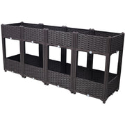 Planter Raised Beds - Elevated Planter Garden Box with Drainage Plug Raised Garden Beds for Vegetable/Flower/Herb Outdoor Standing Planter Beds Gardening Kit,Brown,63'x15.7'x27.7'