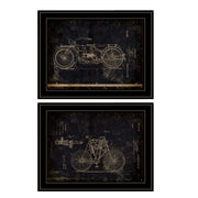 'Motor Bike Patent I & II'' 2-Piece Vignette by Cloverfield & Co, Black Frame