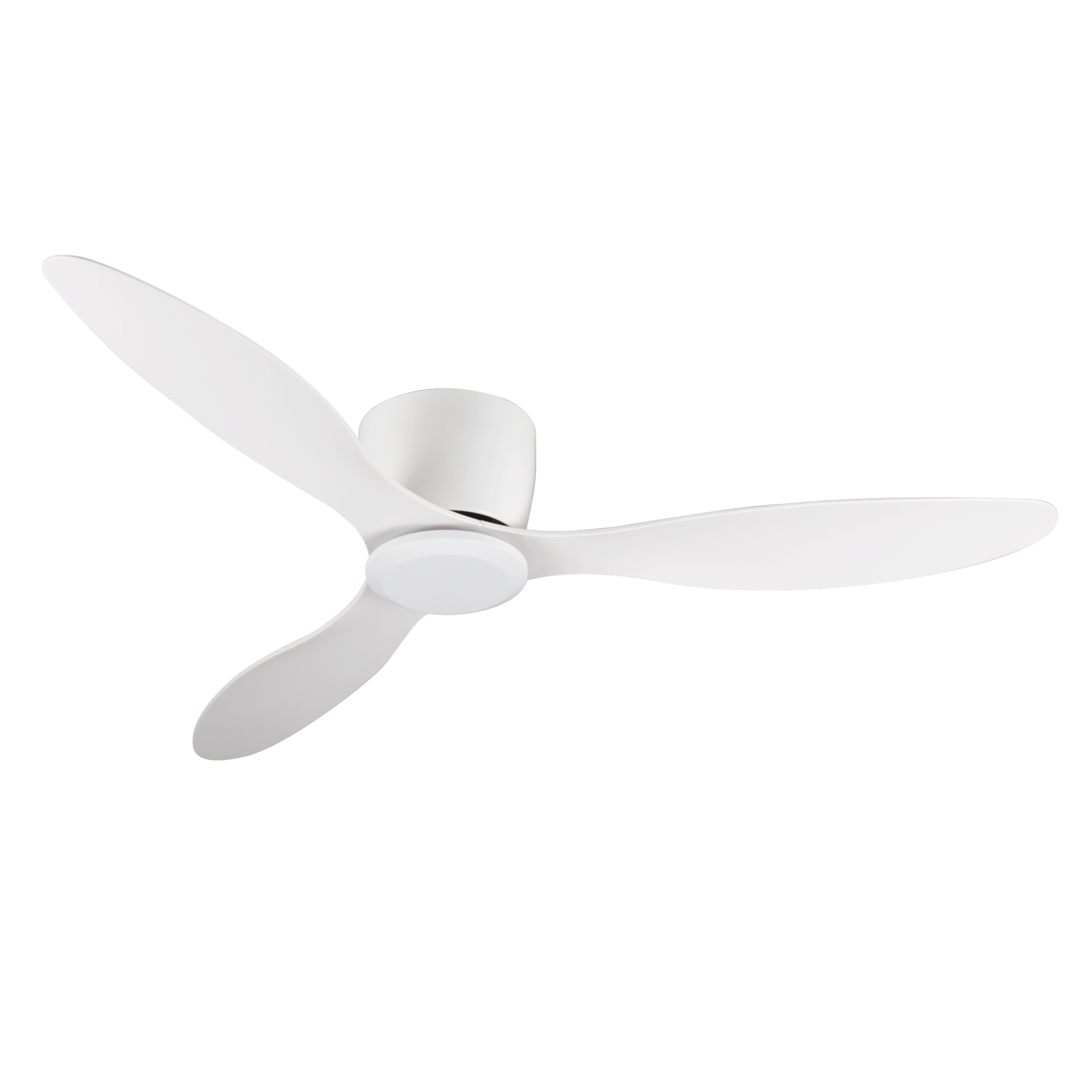 52' Flush Mount white Ceiling Fan without light, 3 Reversible Blades, with 6 Speeds Reversible DC Motor,Low Profile Ceiling Fan with no light for Living Room Kitchen Bedroom