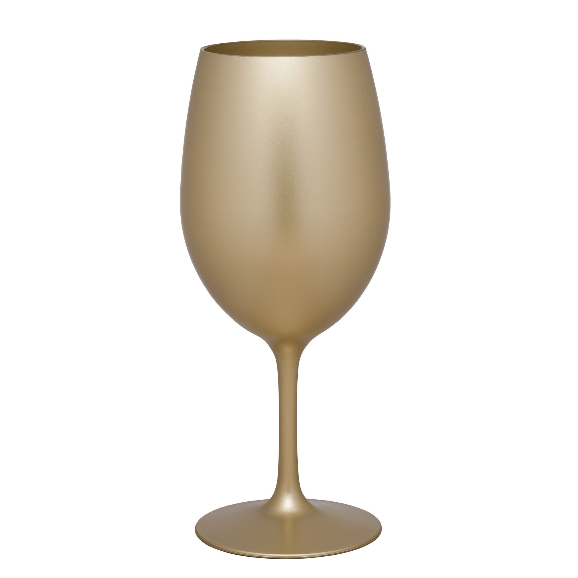 LeadingWare Metallic Gold Plastic Wine Glasses Set of 4, Unbreakable BPA Free Acrylic, 20oz