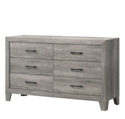 1pc Contemporary Six-Drawers Dresser Bed Side Cabinet Wooden Furniture Gray Color