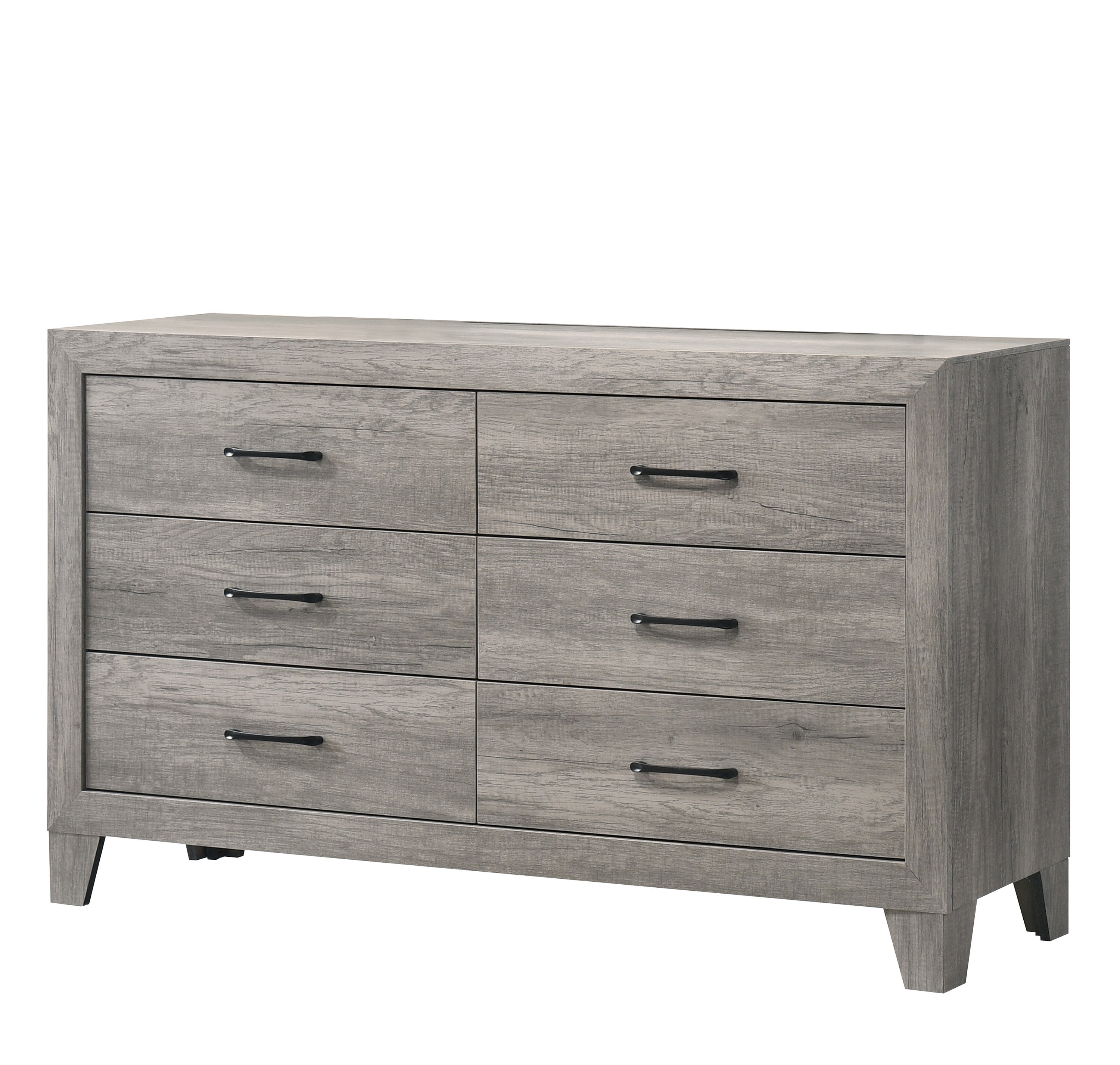 1pc Contemporary Six-Drawers Dresser Bed Side Cabinet Wooden Furniture Gray Color