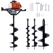 2.7HP Post Hole Digger 63cc Gas-Powered 2-Stroke Auger Digging Drill Shaft Size 3/4' ,EPA certificated with L4'+L6'+L8'+L12' DRILL BIT