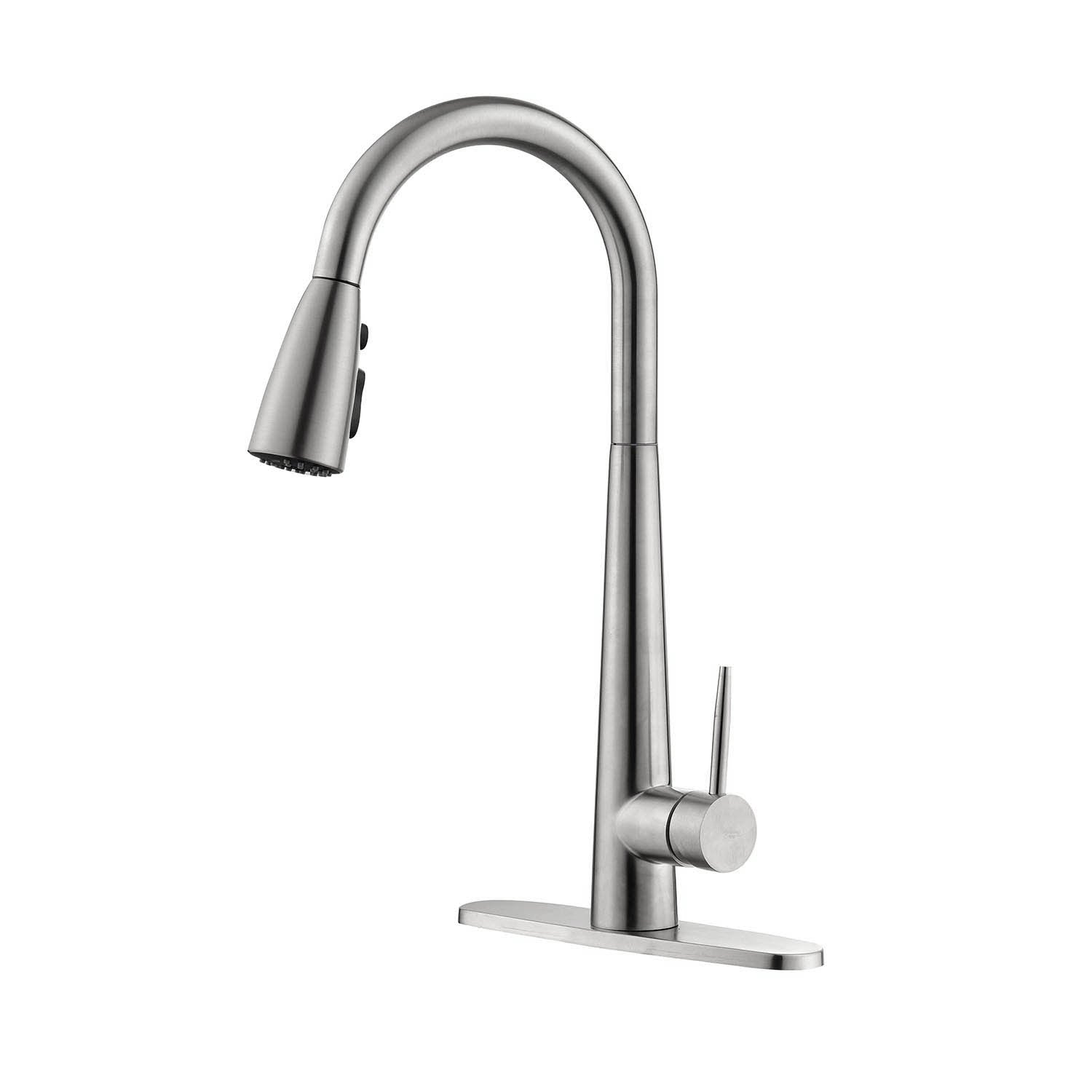 Single Handle Stainless Steel Kitchen Sink Faucet with Pull Down Sprayer
