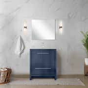 Navy Blue Bath Vanity 30 in. W x 20 in. D, Cultured Marble Top and Chrome Faucet Set