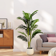 61' Artificial Palm Tree with Black Plastic Pot, Set of 2
