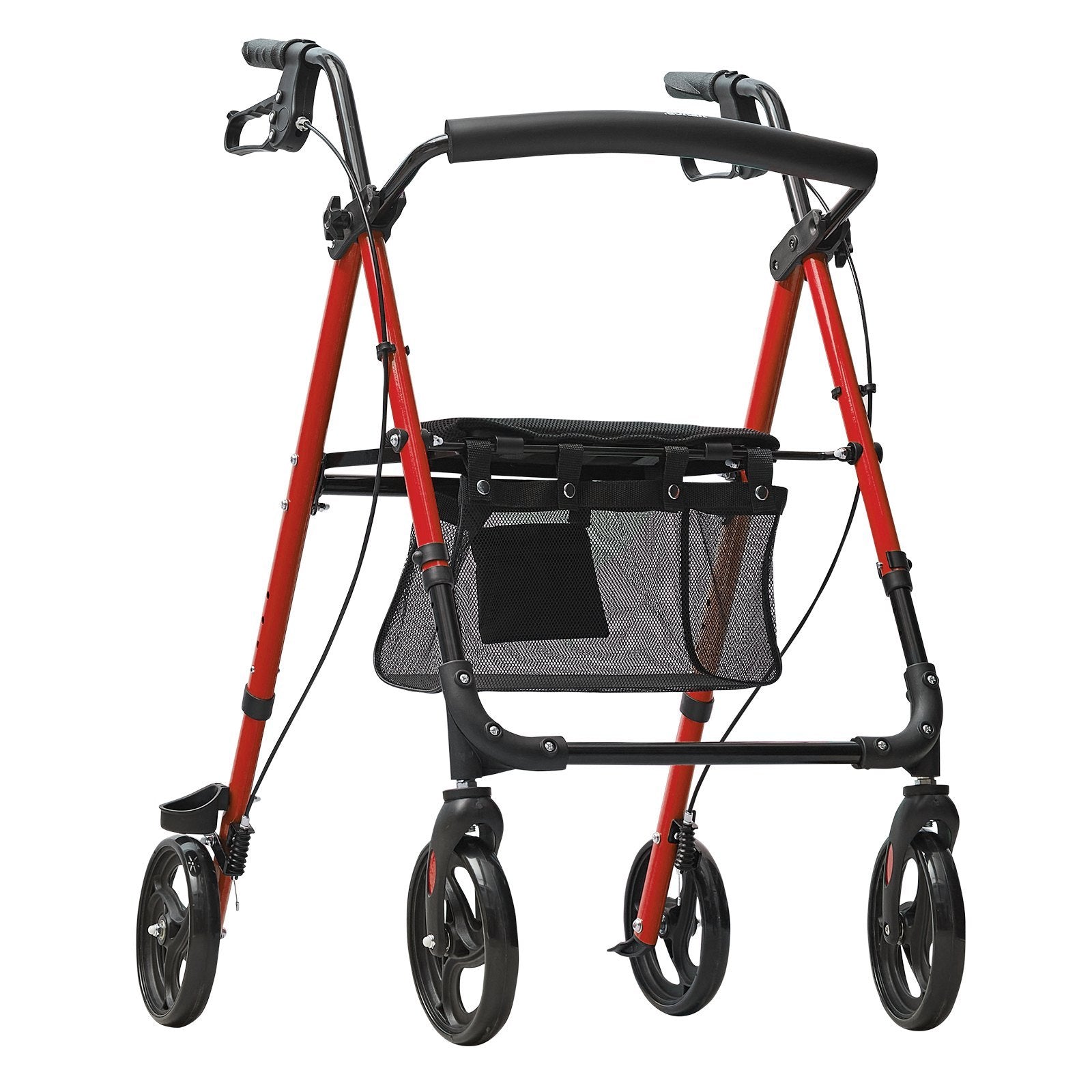 Rollator Walker for Seniors and Adult, Lightweight Aluminum Foldable Rolling Walker with Adjustable Seat and Handle, Outdoor Mobility Rollator Walker with 8' All Terrain Wheels, 300LBS Capacity