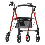 Rollator Walker for Seniors and Adult, Lightweight Aluminum Foldable Rolling Walker with Adjustable Seat and Handle, Outdoor Mobility Rollator Walker with 8' All Terrain Wheels, 300LBS Capacity