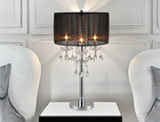 29.5'H BLACK/CHROME CRYSTAL INSPIRED TABLE LAMP (1PC/CTN) (1.58/9.10)