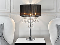 29.5'H BLACK/CHROME CRYSTAL INSPIRED TABLE LAMP (1PC/CTN) (1.58/9.10)