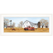'Autumn on Farm' by Billy Jacobs, Ready to Hang Framed Print, White Frame