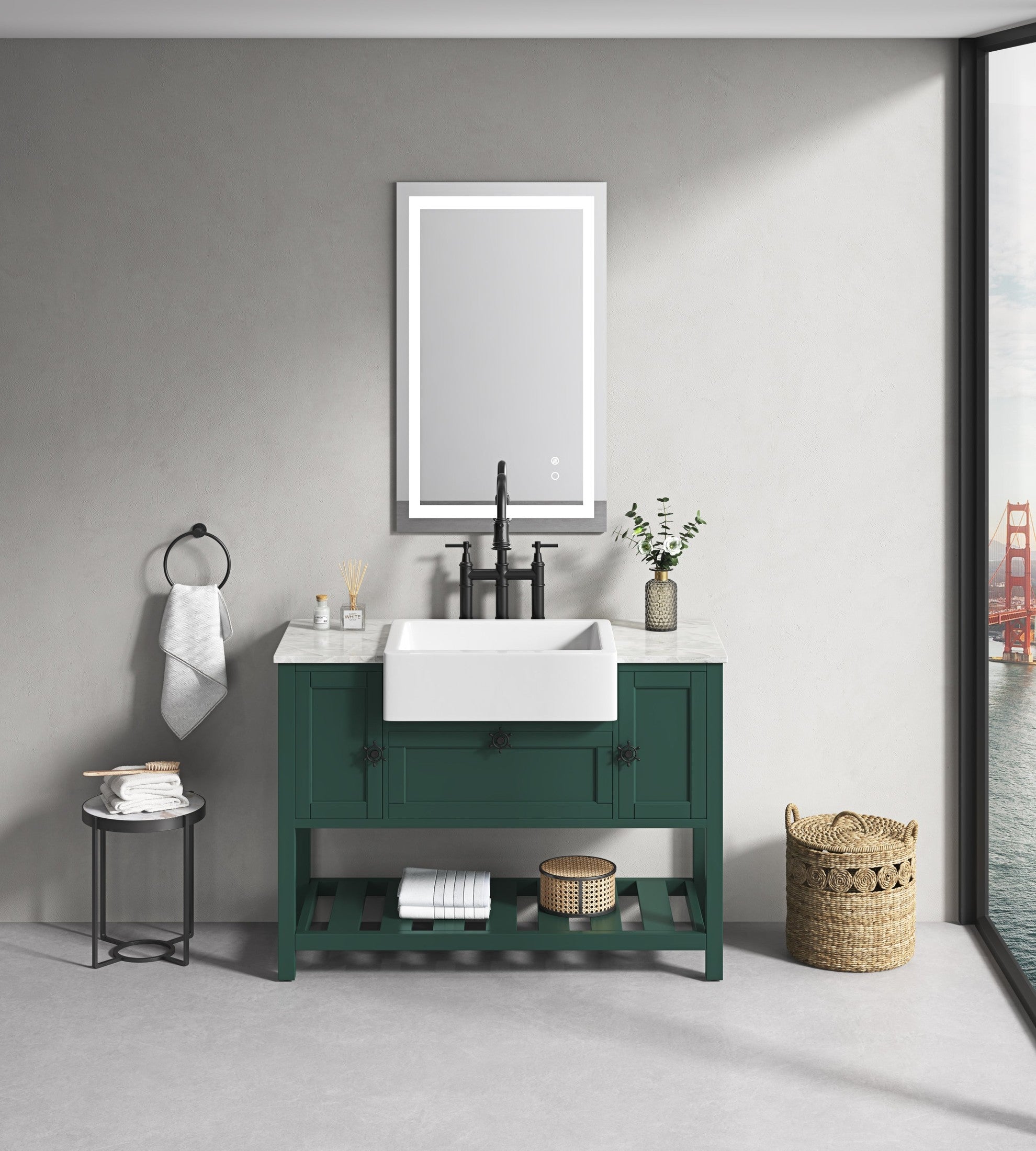 LED Bathroom Mirror 40  'x   24' with Front and Backlight, Large Dimmable Wall Mirrors with Anti-Fog, Memory, 3 Colors, LED Vanity Mirror