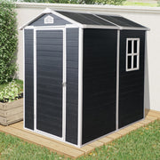 4 ft x 6 ft Outdoor plastic Storage Shed with floor,Black (W540S00042)