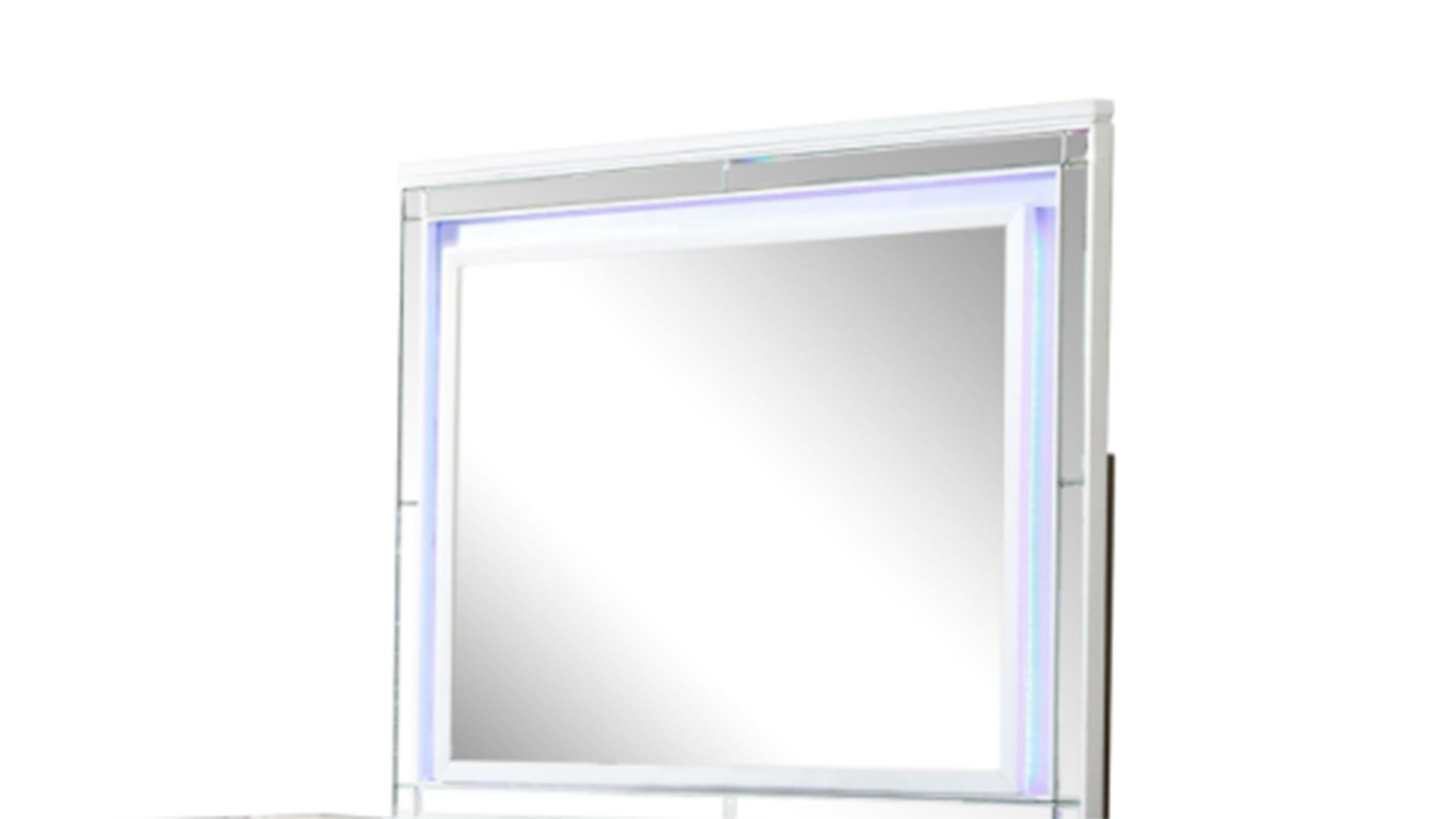 Sterling Mirror Framed LED Mirror Made With Wood in White Color same as G150108474(INCLUDES ONLY MIRROR)  (NJ inventory)