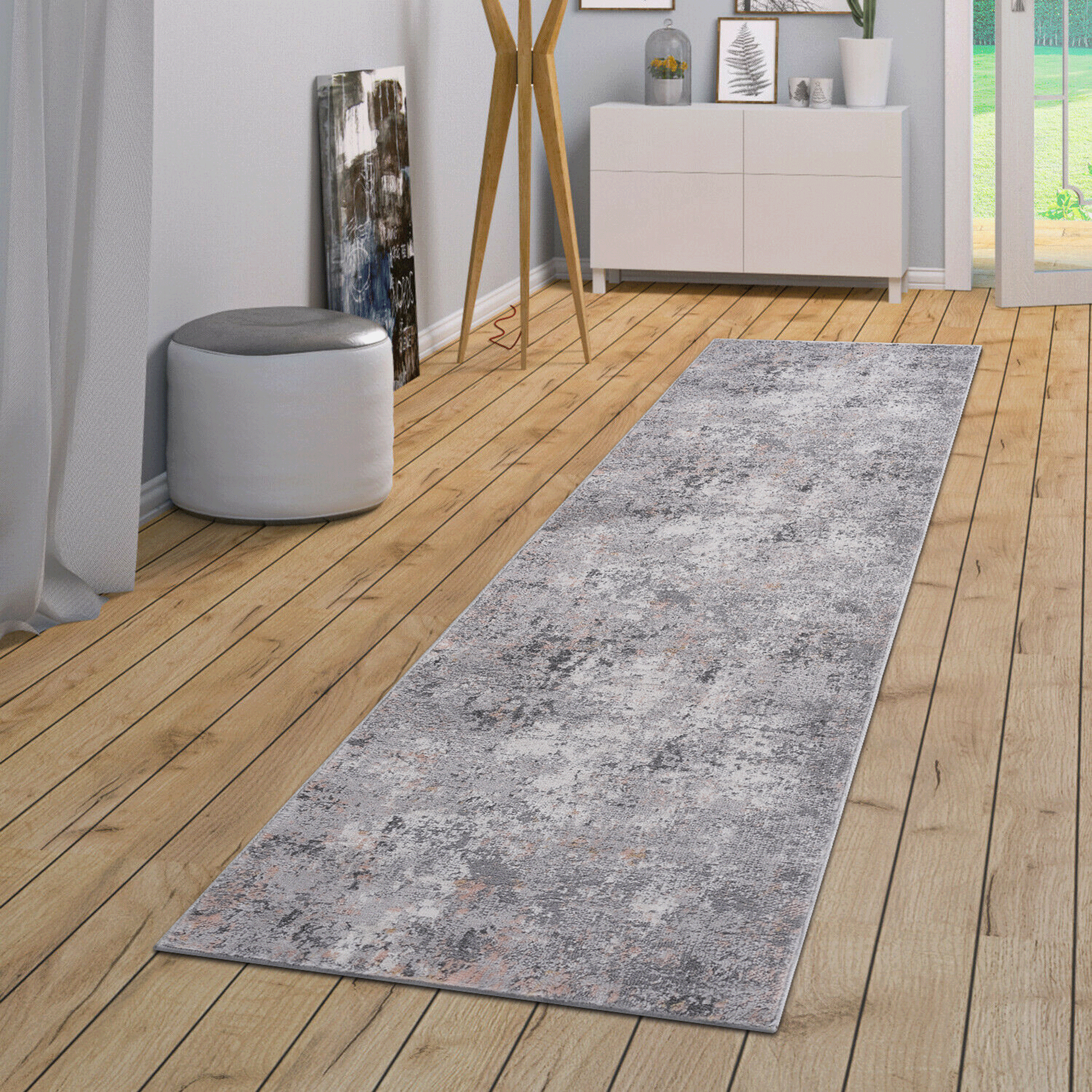 LOOM & LUXE Collection 2X8 Grey/Multi/Abstract Non-Shedding Living Room Bedroom Dining Home Office Stylish and Stain Resistant Area Rug