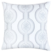 White Holiday Embroidered Velvet Throw Pillow with Insert 20x20 in White Polyester, 20x20 Inches