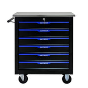 6-Drawer Multifunctional Tool Cart with Wheels - Black & Blue