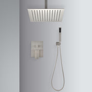 Ceiling Mounted Shower System Combo Set with Handheld and 12'Shower head