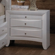 1pc White Finish Nightstand with Two Storage Drawers and Pull Out Tray Wooden Bedroom Furniture