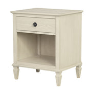 Victoria Nightstand Antique Cream with Open Storage and Solid Wood Legs