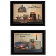 'Family Forever' 2-Piece Vignette By Susie Boyer, Ready to Hang Framed Print, Black Frame
