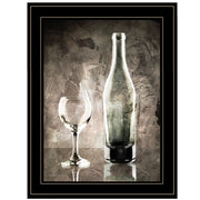 'Moody Gray Wine Glass Still Life' by Bluebird Barn, Ready to Hang Framed Print, Black Frame