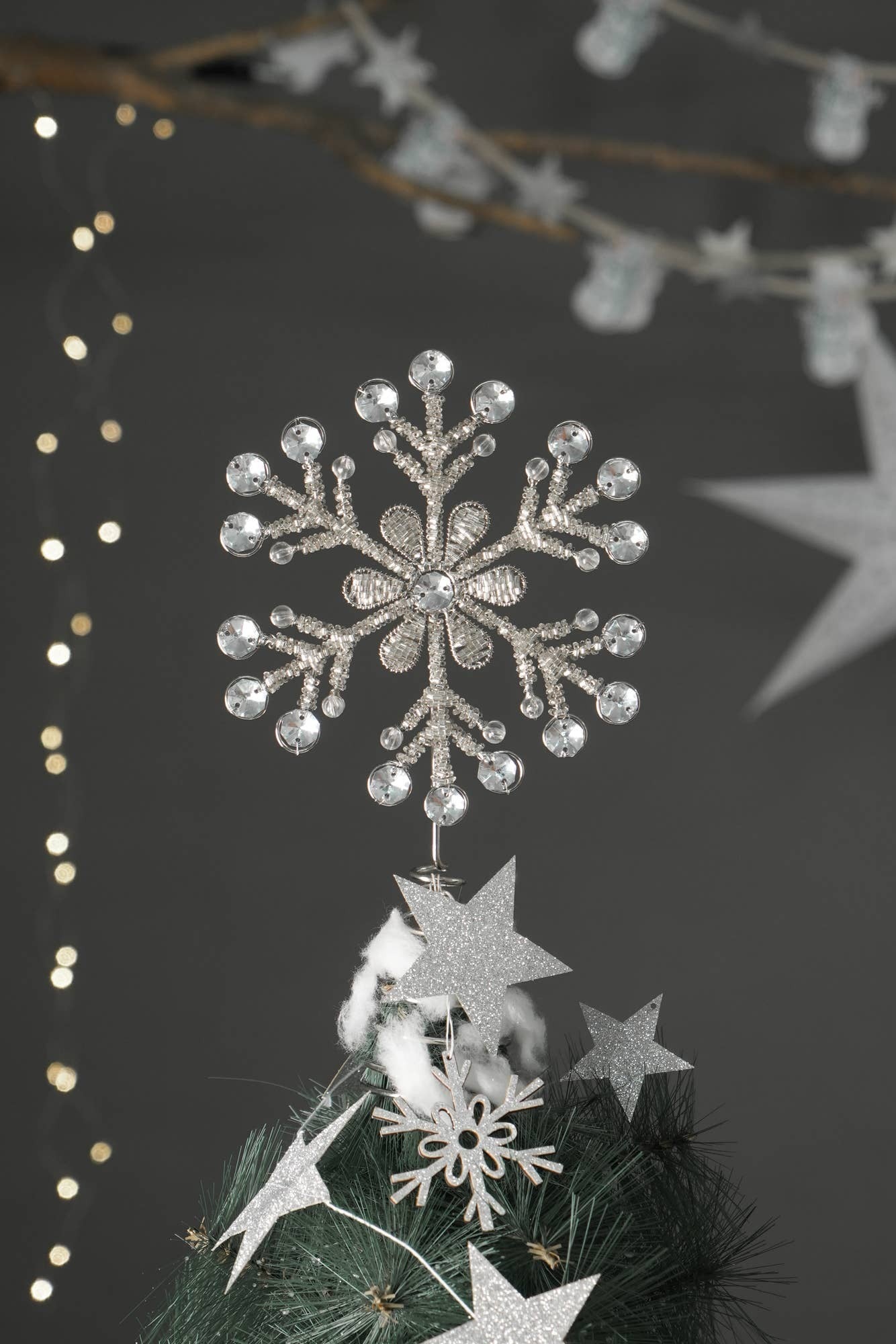 Expobazaar Snow Flake Tree Topper - Silver