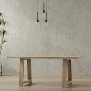 Whitley 72 inch Wide Solid Mango Farmhouse Dining Table in Grey Wash